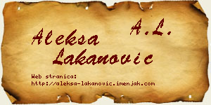 Aleksa Lakanović vizit kartica
